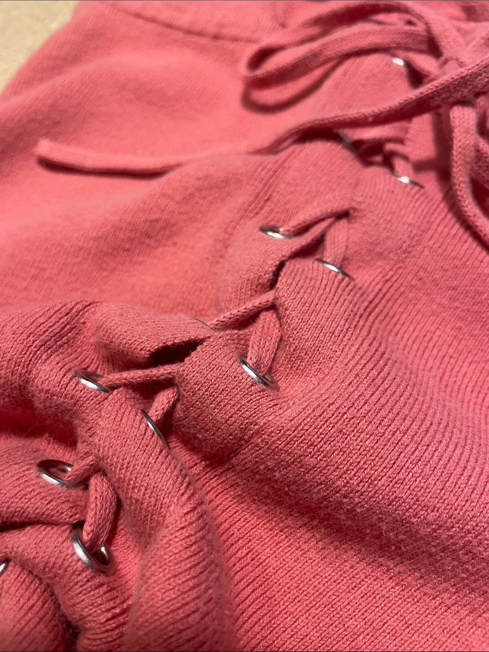 Express Rose Lace-Up Ruffle Tank - Picture 4 of 8